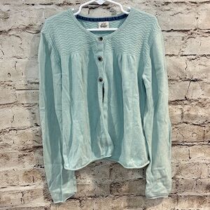 Mini Boden Light Blue, 3 Button, Open Front Cardigan